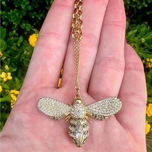 Swarovski Lisabel Gold-Plated Bee Motif Encrusted Necklace - 5394212 long chain
